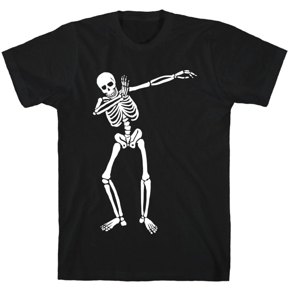 Dabbing Skeleton Black Unisex Cotton Tee